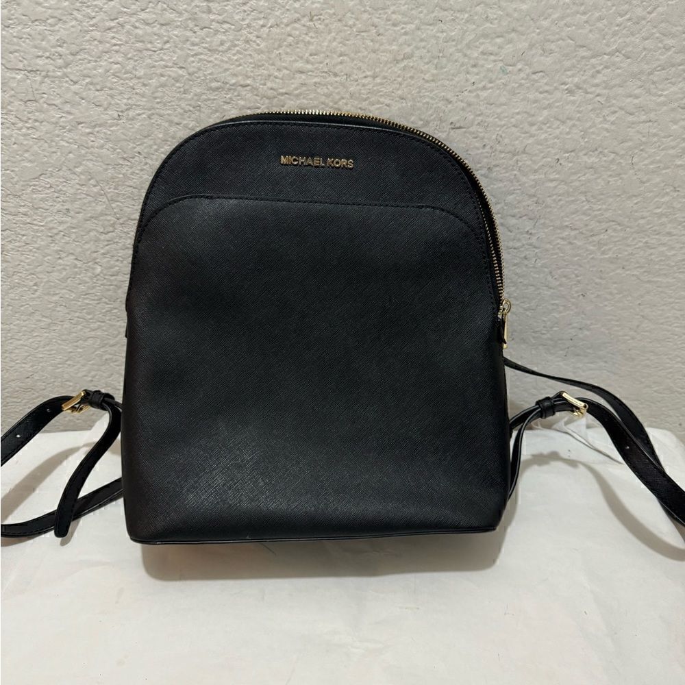 Michael Kors saffiano Black Emmy Leather Backpack